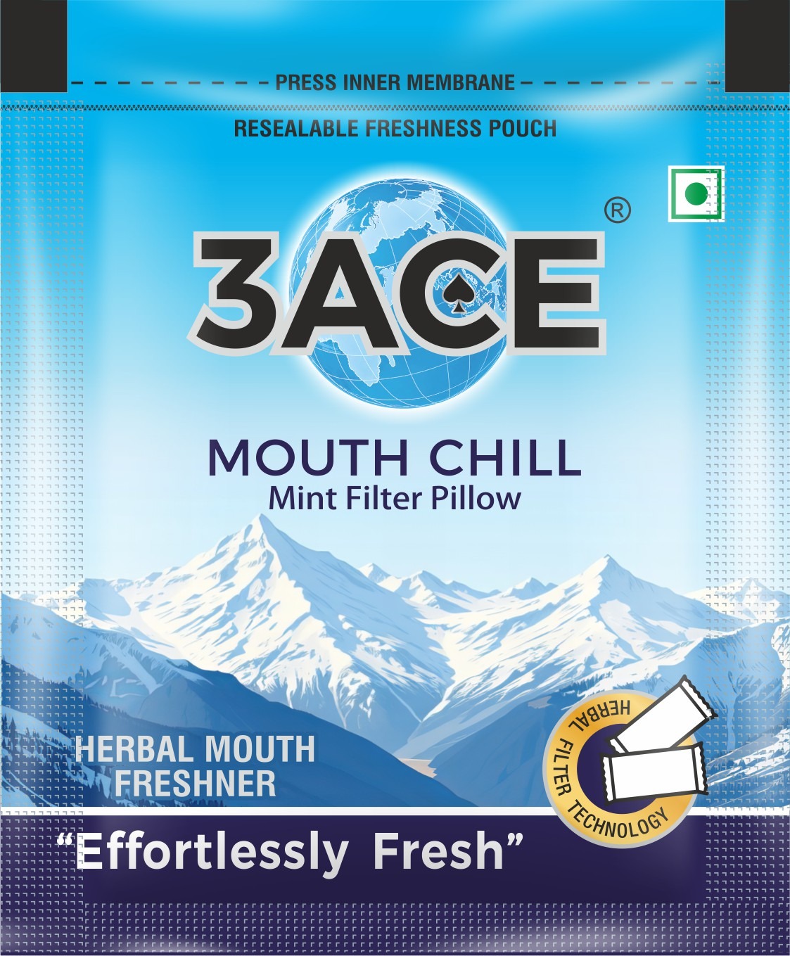 3ACE Mouth Chill resealable freshness pouch